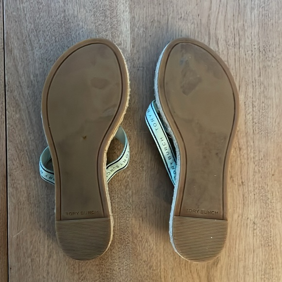 Tory Burch Ribbon / Espadrille Sandals - Meadow Mist Flip Flops - Size 6 - Picture 7 of 7